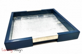 Square tray with silver handlers